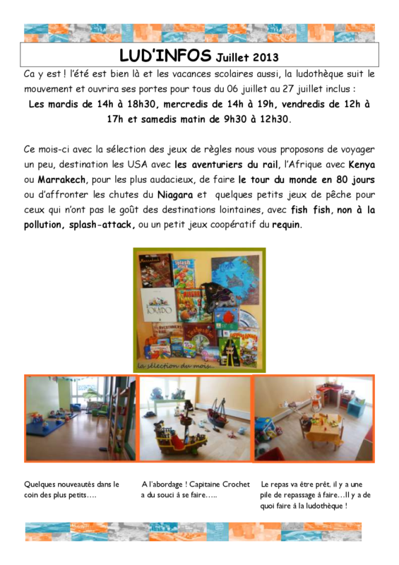 newsletter juillet 2013