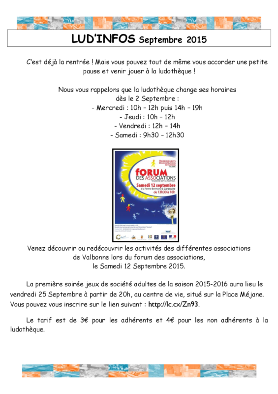 newsletter septembre 2015