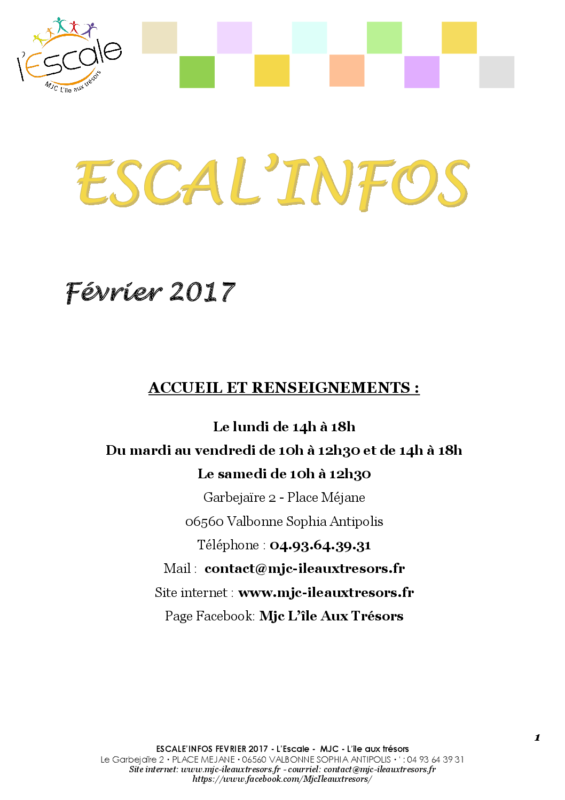 Escal’infos Février 2017
