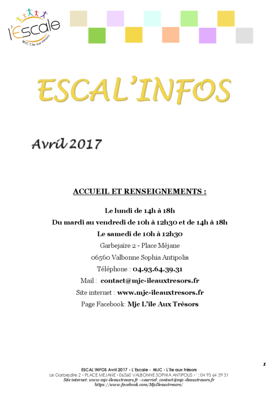 Escal’infos Avril 2017