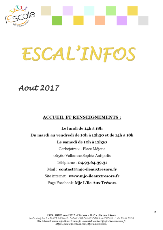 Escal’infos Août 2017