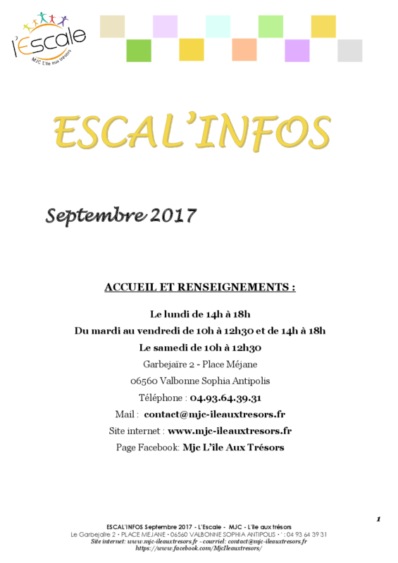 Escal’infos Septembre 2017