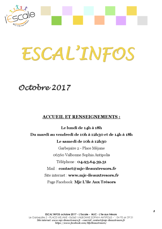 Escal’infos Octobre 2017