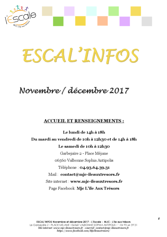 Escal’infos Novembre/Décembre 2017