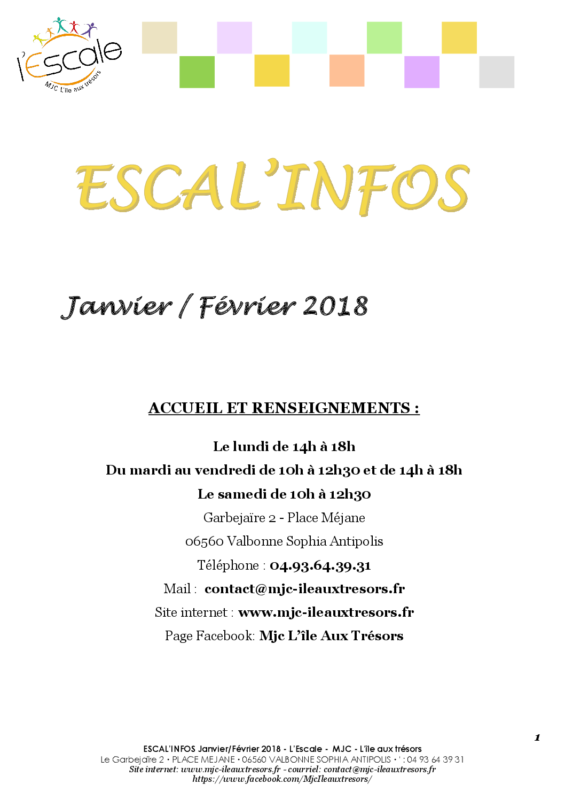 Escal’infos Janvier/Février 2018