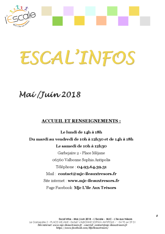 Escal’infos Mai/Juin 2018